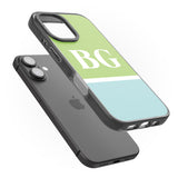 iPhone 16 Pro Max Personalised Colourblock: Green & Turquoise Black Impact Phone Case