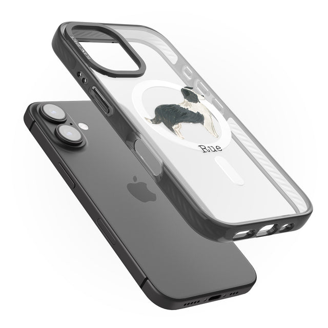 iPhone 16 Pro Max Personalised Border Collie Black Impact Phone Case