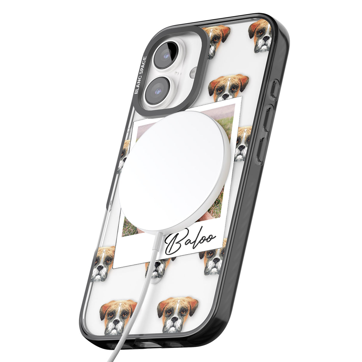 iPhone 16 Pro Max Personalised Boxer - Dog Photo Black Impact Phone Case