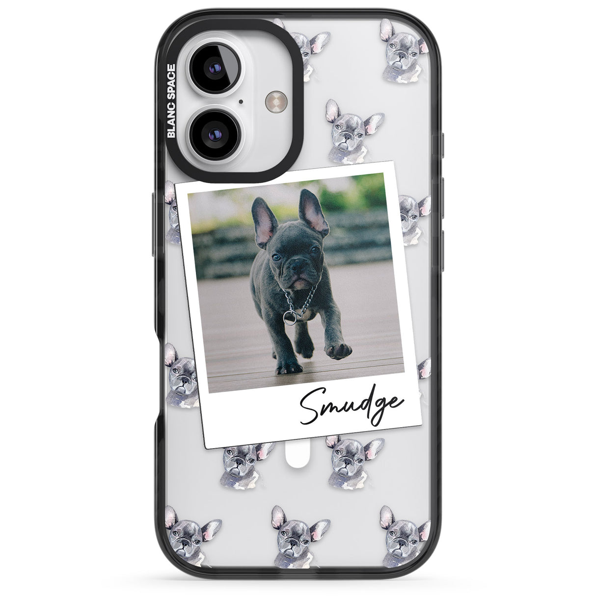 iPhone 16 Pro Max Personalised French Bulldog, Grey - Dog Photo Black Impact Phone Case