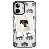 iPhone 16 Pro Max Personalised Dachshund, Black- Dog Photo Black Impact Phone Case