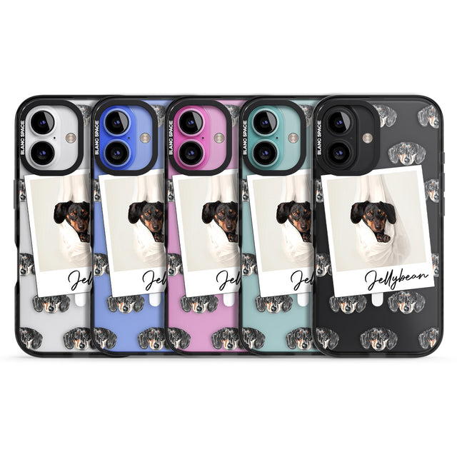 iPhone 16 Pro Max Personalised Dachshund, Black- Dog Photo Black Impact Phone Case