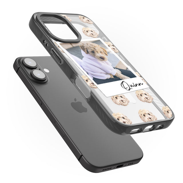 iPhone 16 Pro Max Personalised Cockapoo, Cream - Dog Photo Black Impact Phone Case