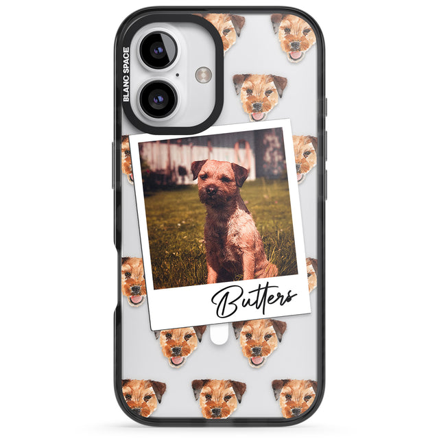 iPhone 16 Pro Max Personalised Border Terrier - Dog Photo Black Impact Phone Case