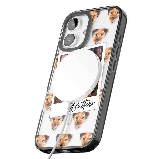 iPhone 16 Pro Max Personalised Border Terrier - Dog Photo Black Impact Phone Case