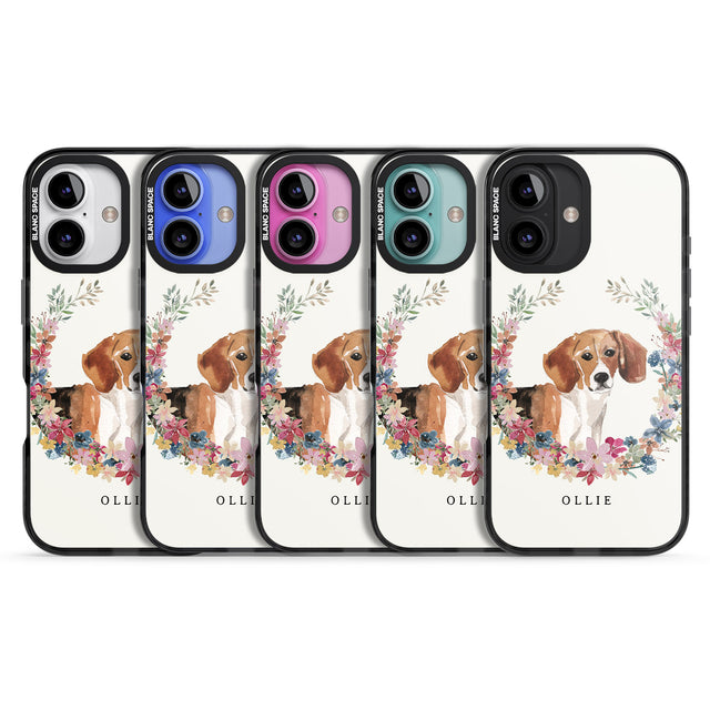 iPhone 16 Pro Max Personalised Beagle - Watercolour Dog Portrait Black Impact Phone Case