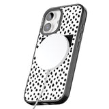 iPhone 16 Pro Max Personalised Black Bar & Dots Black Impact Phone Case