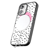 iPhone 16 Pro Max Personalised Pink Circle & Dots Black Impact Phone Case