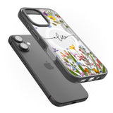 iPhone 16 Pro Max Personalised Wildflower Floral Black Impact Phone Case