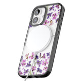 iPhone 16 Pro Max Personalised Purple Violets Black Impact Phone Case