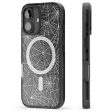 iPhone 16 Pro Max Personalised Spider Web Pattern Black Impact Phone Case