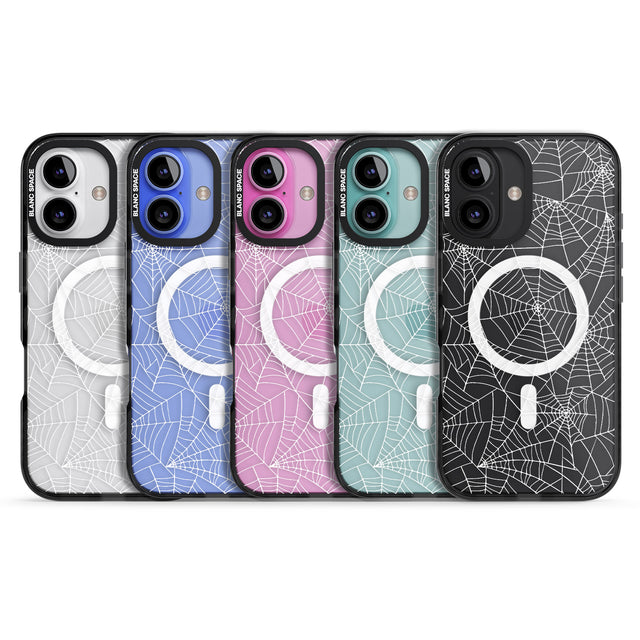 iPhone 16 Pro Max Personalised Spider Web Pattern Black Impact Phone Case