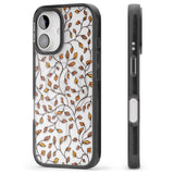 iPhone 16 Pro Max Personalised Autumn Leaves Pattern Black Impact Phone Case