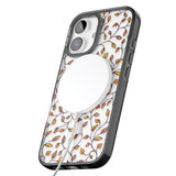 iPhone 16 Pro Max Personalised Autumn Leaves Pattern Black Impact Phone Case