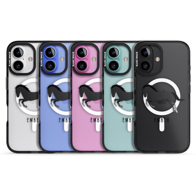 iPhone 16 Pro Max Personalised Black Horse Black Impact Phone Case