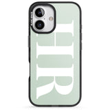 iPhone 16 Pro Max Personalised White & Seafoam Green Personalised Black Impact Phone Case