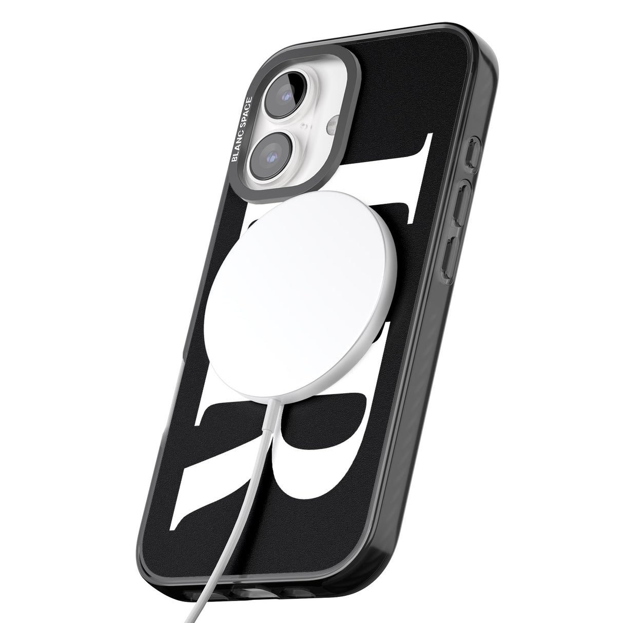 iPhone 16 Pro Max Personalised White & Black Letters Black Impact Phone Case