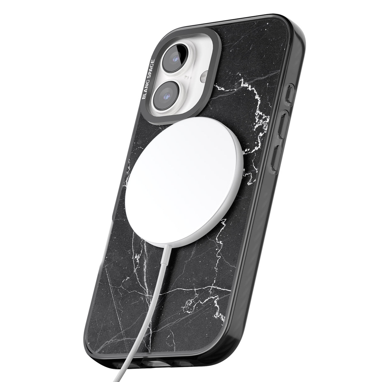 iPhone 16 Pro Max Personalised Black Marble 2 Black Impact Phone Case