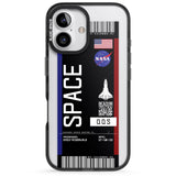 iPhone 16 Pro Max Personalised NASA Boarding Pass (Dark) Black Impact Phone Case