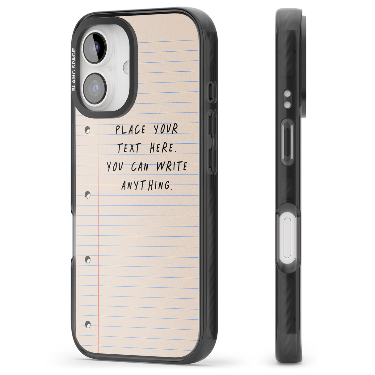 iPhone 16 Pro Max Personalised School Paper Black Impact Phone Case