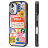 iPhone 16 Pro Max Personalised Nostalgia Sticker Mix #2 Black Impact Phone Case