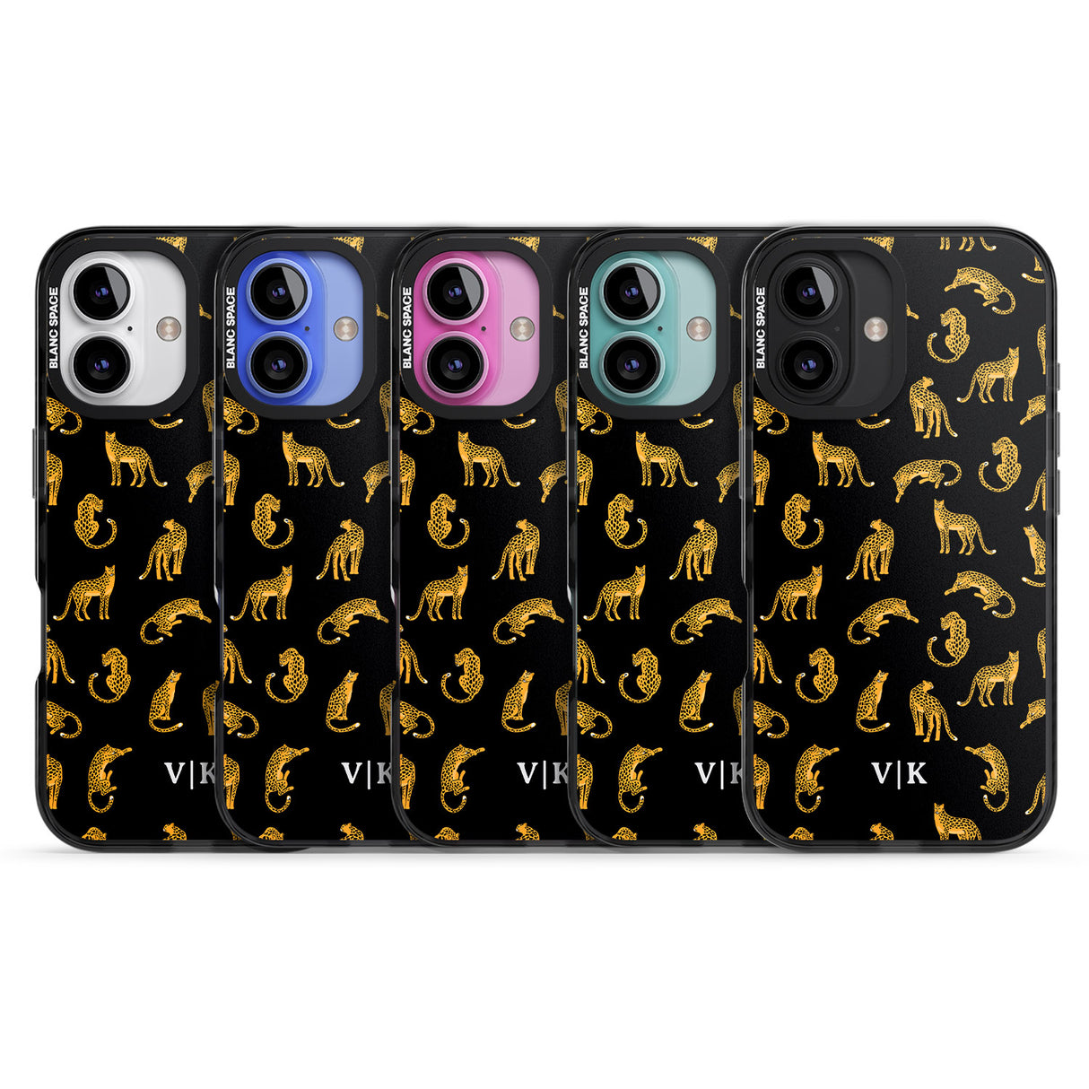 iPhone 16 Pro Max Personalised Cheetah Pattern: Black Black Impact Phone Case