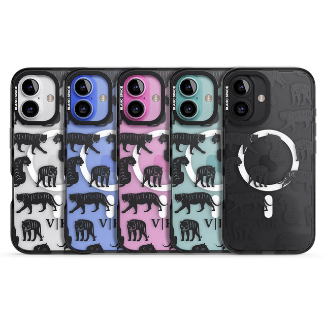 iPhone 16 Pro Max Personalised Tiger Silhouettes Black Impact Phone Case