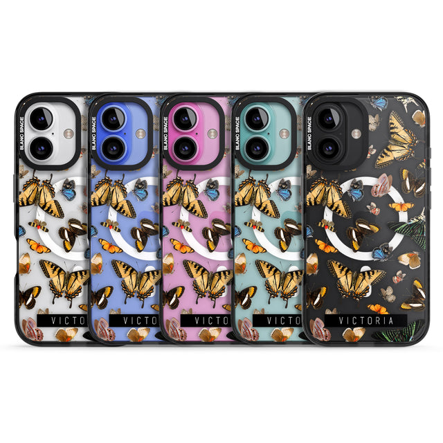 iPhone 16 Pro Max Personalised Photorealistic Butterfly Black Impact Phone Case