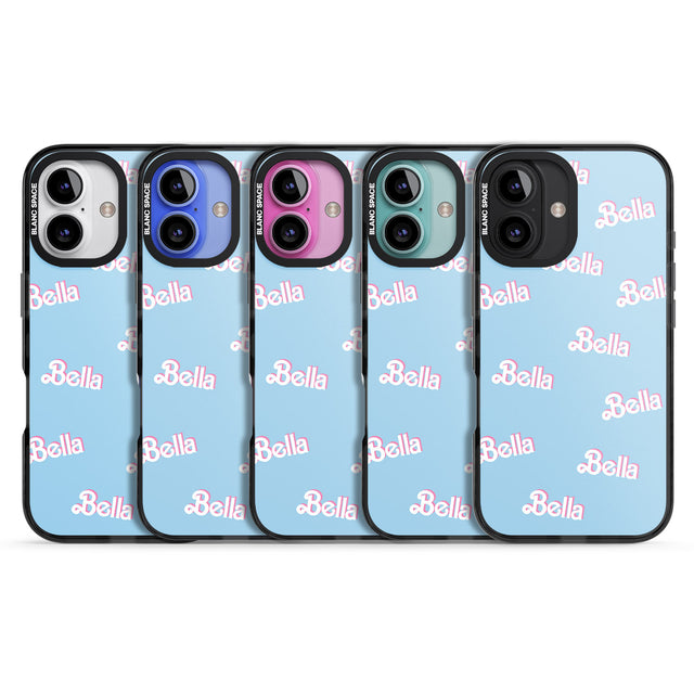 iPhone 16 Pro Max Personalised Cute Name Pattern Black Impact Phone Case