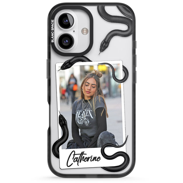 iPhone 16 Pro Max Personalised Snake Instant Photo Black Impact Phone Case