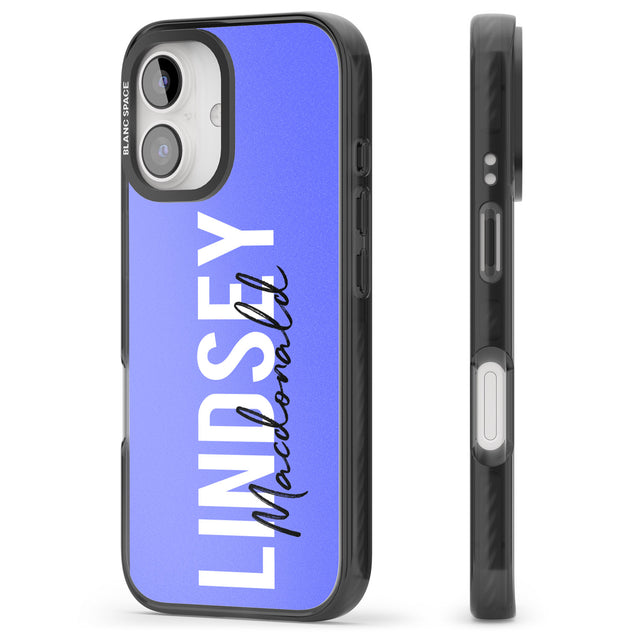 iPhone 16 Pro Max Personalised Bold Name: Purple Black Impact Phone Case