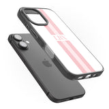 iPhone 16 Pro Max Personalised Minimal Pink Stripes Black Impact Phone Case