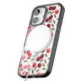 iPhone 16 Pro Max Personalised Cherry Pattern Black Impact Phone Case + Magsafe