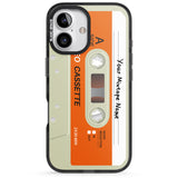 iPhone 16 Pro Max Personalised Classic Cassette Black Impact Phone Case