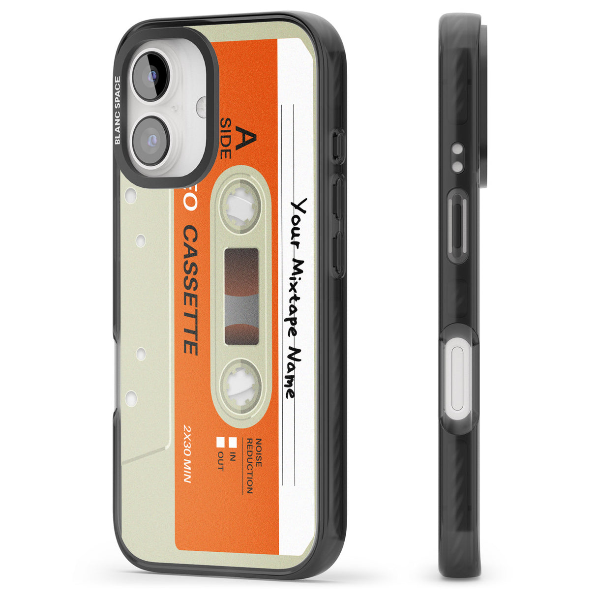 iPhone 16 Pro Max Personalised Classic Cassette Black Impact Phone Case