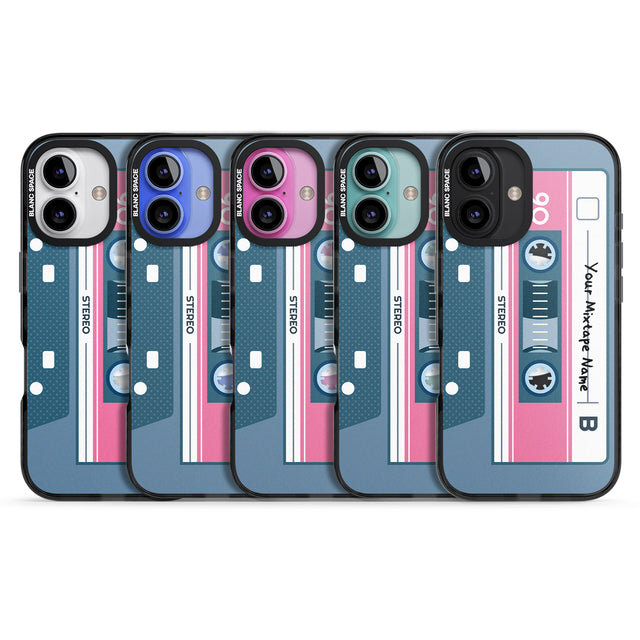 iPhone 16 Pro Max Personalised Retro Mixtape Black Impact Phone Case