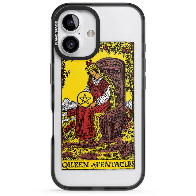 iPhone 16 Pro Max Personalised Queen of Pentacles Tarot Card - Colour Black Impact Phone Case