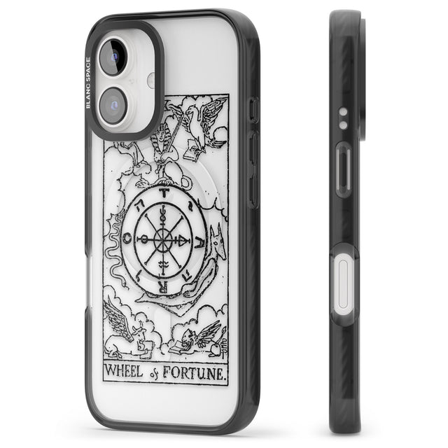 iPhone 16 Pro Max Personalised Wheel of Fortune Tarot Card - Transparent Black Impact Phone Case