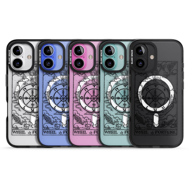 iPhone 16 Pro Max Personalised Wheel of Fortune Tarot Card - Transparent Black Impact Phone Case