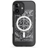 iPhone 16 Pro Max Personalised Wheel of Fortune Tarot Card - White Transparent Black Impact Phone Case