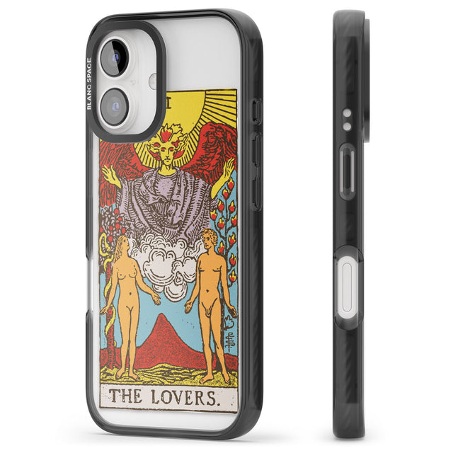 iPhone 16 Pro Max Personalised The Lovers Tarot Card - Colour Black Impact Phone Case