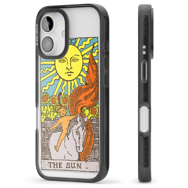 iPhone 16 Pro Max Personalised The Sun Tarot Card - Colour Black Impact Phone Case