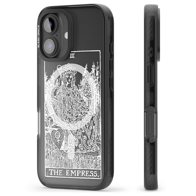 iPhone 16 Pro Max Personalised The Empress Tarot Card - White Transparent Black Impact Phone Case