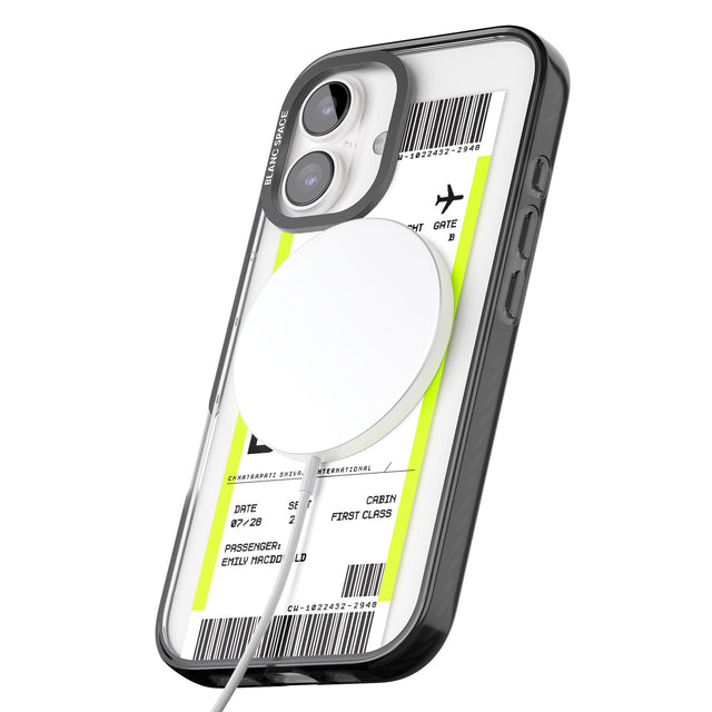 iPhone 16 Pro Max Personalised Mumbai Boarding Pass Black Impact Phone Case