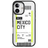 iPhone 16 Pro Max Personalised Mexico City Boarding Pass Black Impact Phone Case