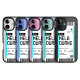 iPhone 16 Pro Max Personalised Melbourne Boarding Pass Black Impact Phone Case