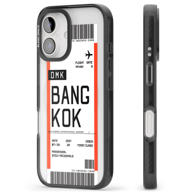 iPhone 16 Pro Max Personalised Bangkok Boarding Pass Black Impact Phone Case