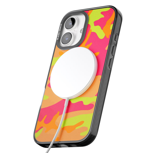 iPhone 16 Pro Max Neon Camo Black Impact Phone Case