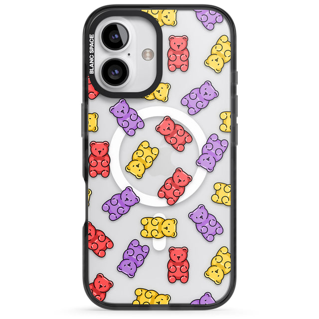 iPhone 16 Pro Max Gummy Bear Pattern Black Impact Phone Case