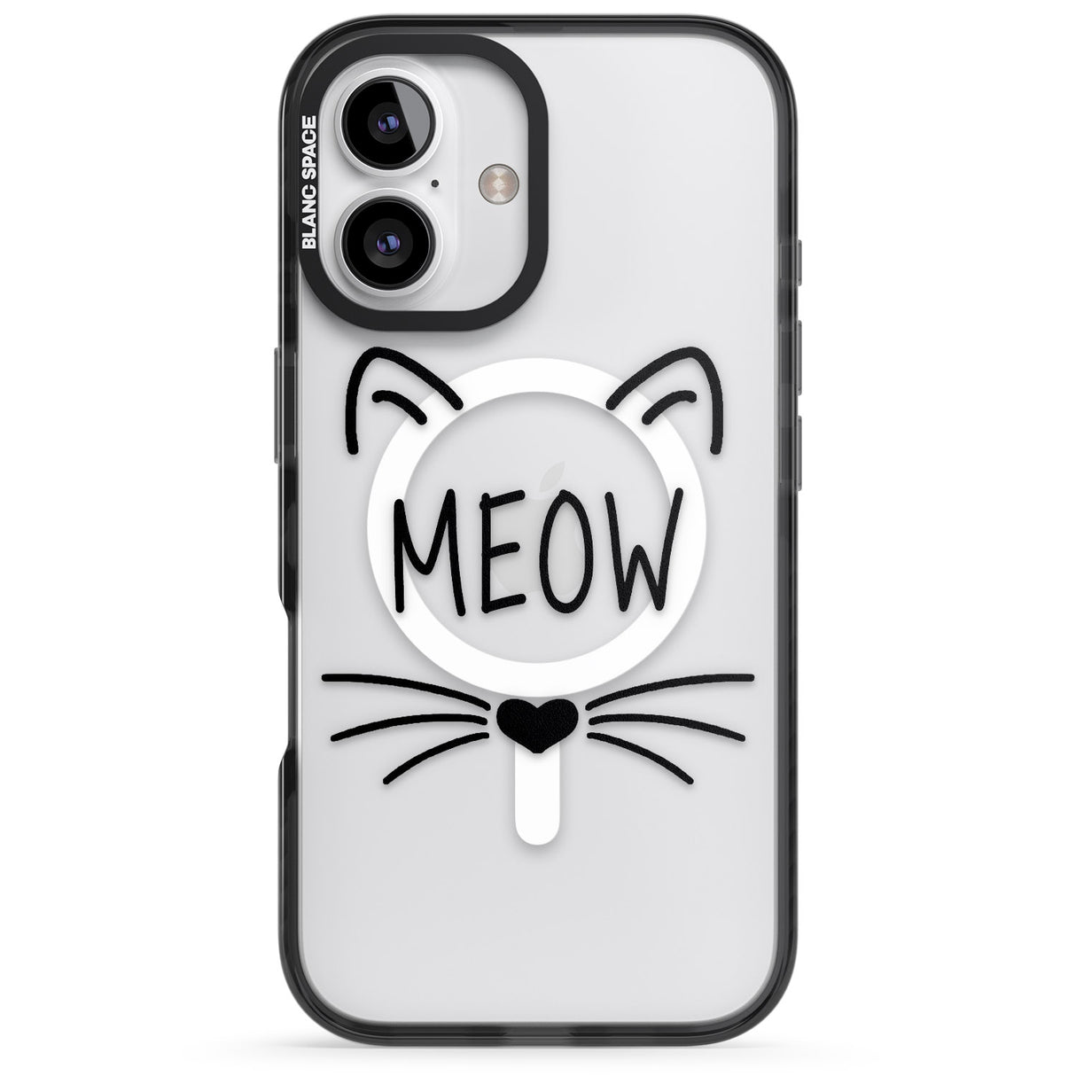 iPhone 16 Pro Max Cat Whiskers Black Impact Phone Case